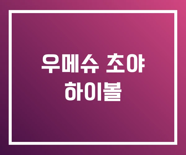 우메슈 초야 하이볼
