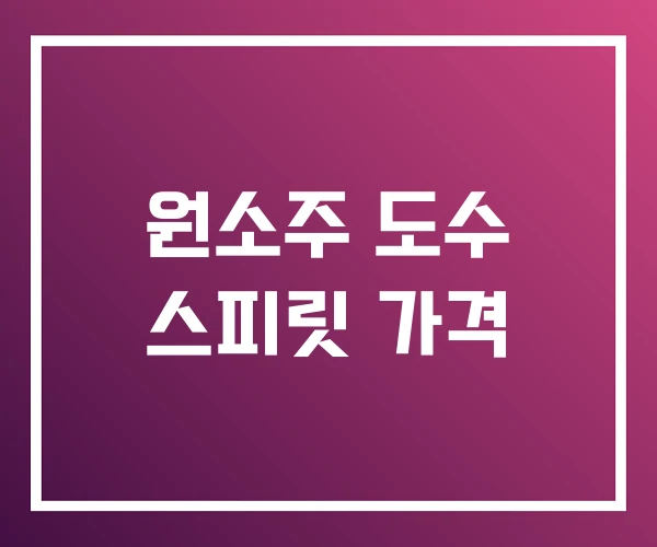 원소주 도수 스피릿 가격 원소주 도수 스피릿 가격