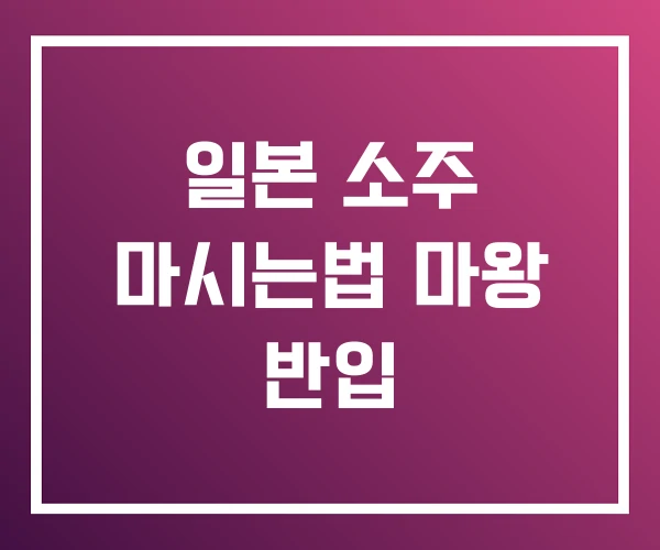 일본 소주 마시는법 마왕 반입 일본 소주 마시는법 마왕 반입