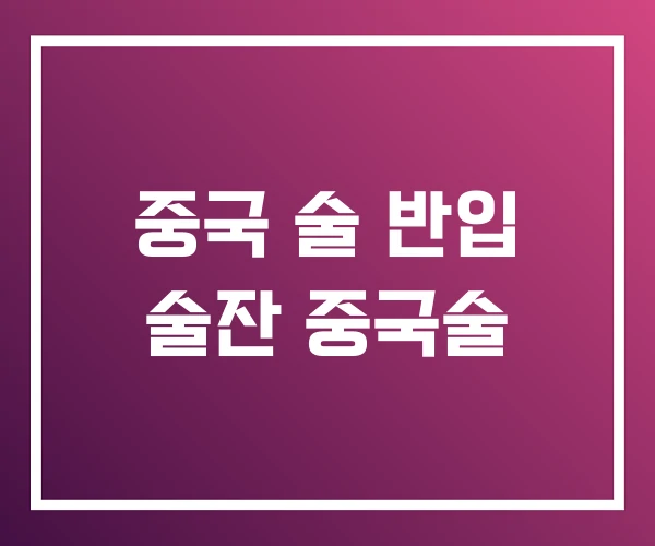 중국 술 반입 술잔 중국술