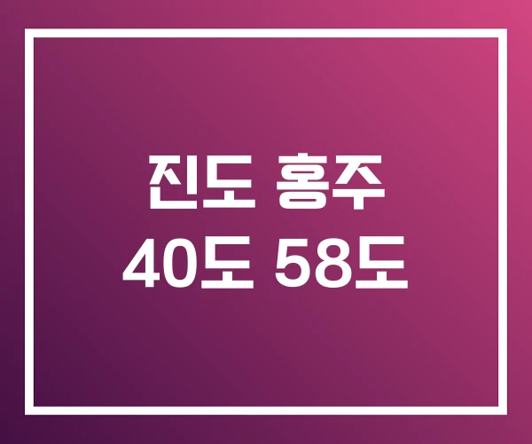 진도 홍주 40도 58도