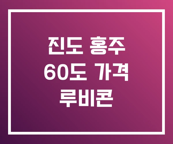 진도 홍주 60도 가격 루비콘 진도 홍주 60도 가격 루비콘
