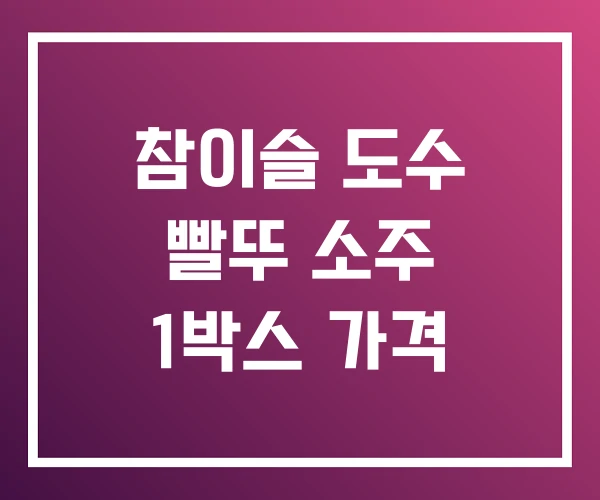 참이슬 도수 빨뚜 소주 1박스 가격