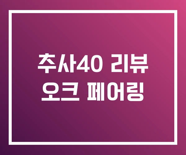 추사40 리뷰 오크 페어링