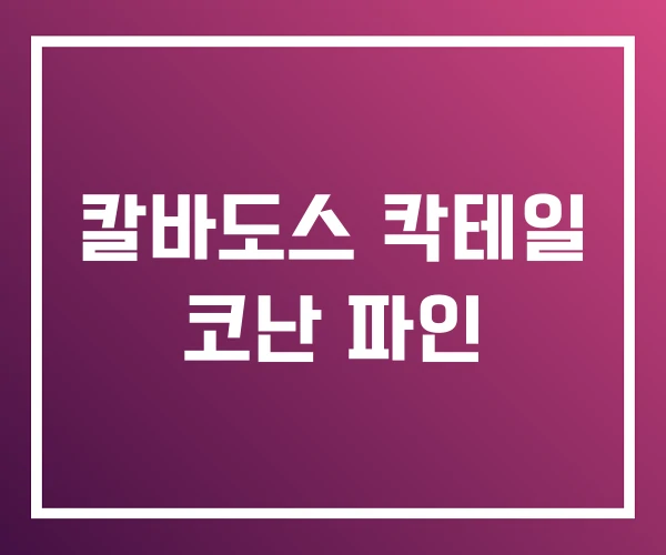 칼바도스 칵테일 코난 파인 칼바도스 칵테일 코난 파인