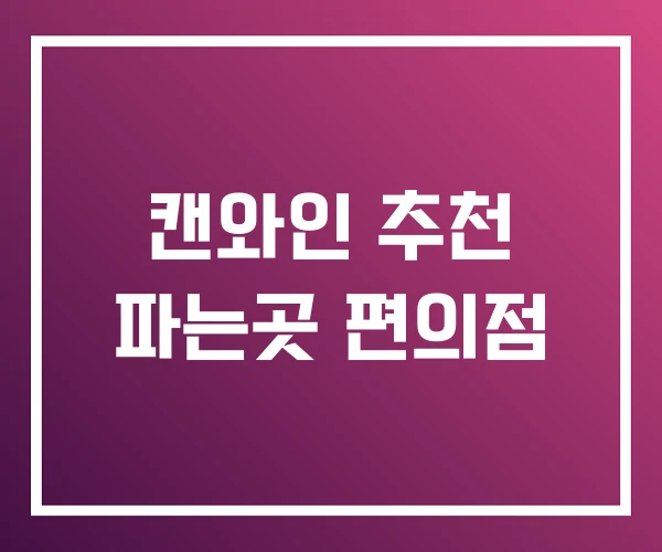 캔와인 추천 파는곳 편의점 캔와인 추천 파는곳 편의점