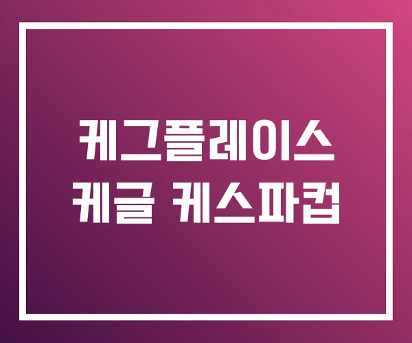 케그플레이스 케글 케스파컵