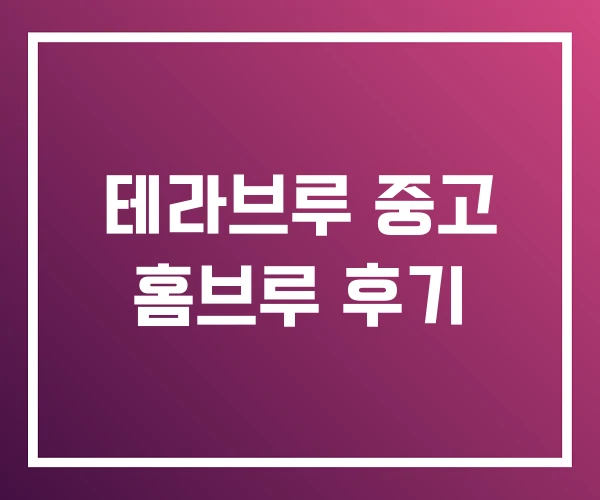 테라브루 중고 홈브루 후기