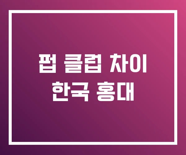 펍 클럽 차이 한국 홍대 펍 클럽 차이 한국 홍대