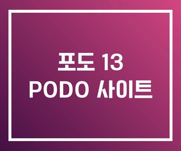 포도 13 PODO 사이트