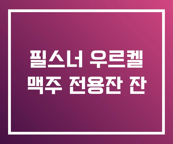 필스너 우르켈 맥주 전용잔 잔 필스너 우르켈 맥주 전용잔 잔