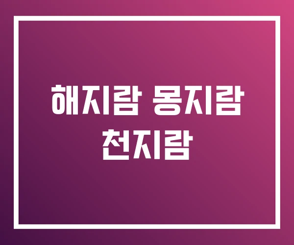 해지람 몽지람 천지람