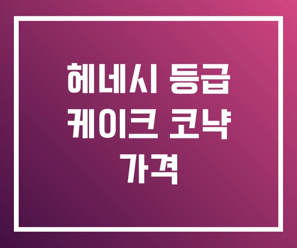 헤네시 등급 케이크 코냑 가격