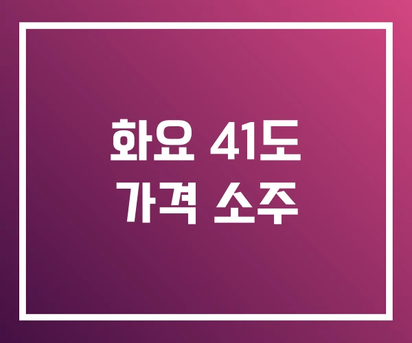 화요 41도 가격 소주 화요 41도 가격 소주