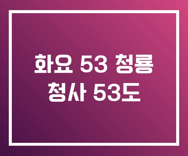 화요 53 청룡 청사 53도