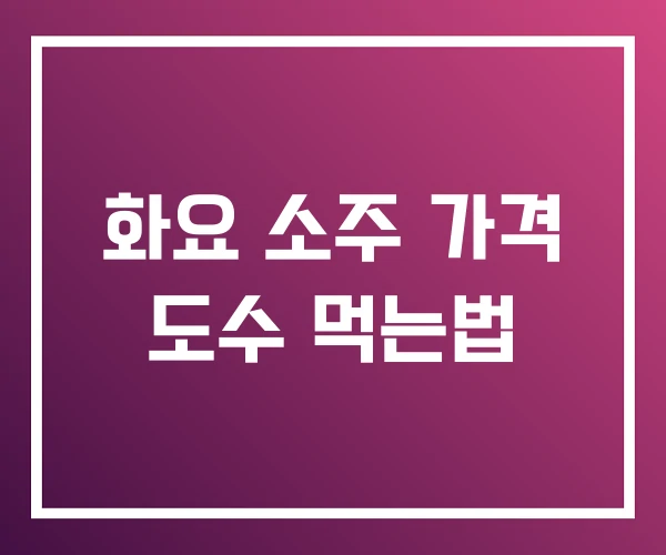화요 소주 가격 도수 먹는법