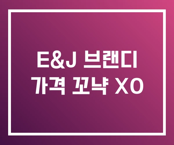 E&J 브랜디 가격 꼬냑 XO