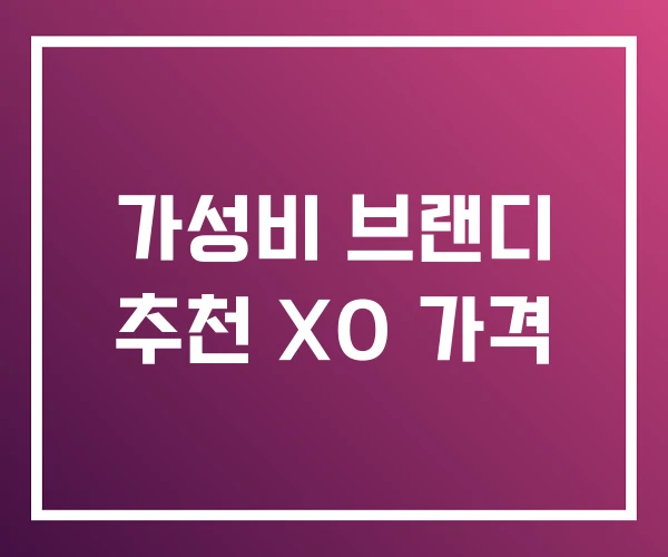 가성비 브랜디 추천 XO 가격