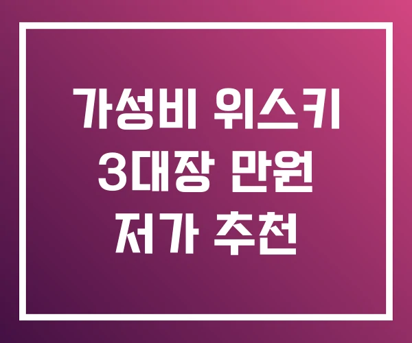 가성비 위스키 3대장 만원 저가 추천