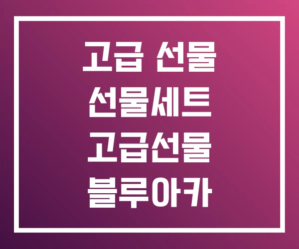 고급 선물 선물세트 고급선물 블루아카