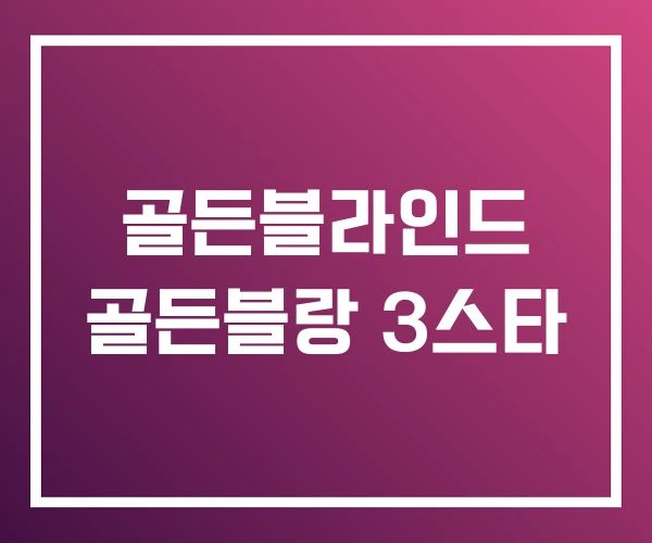 골든블라인드 골든블랑 3스타