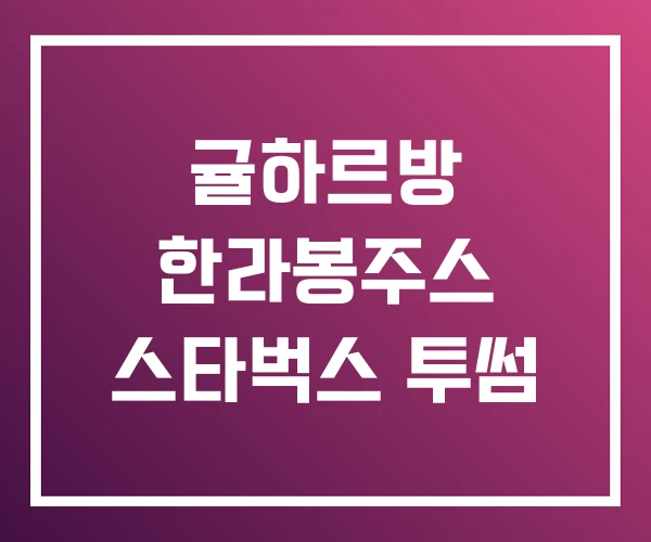 귤하르방 한라봉주스 스타벅스 투썸