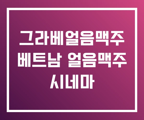 그라베얼음맥주 베트남 얼음맥주 시네마