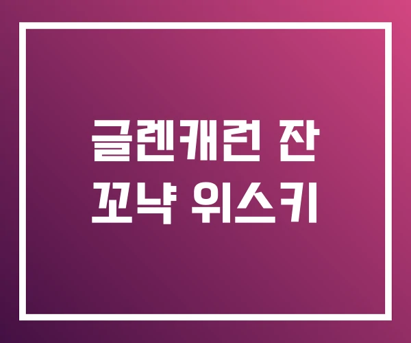 글렌캐런 잔 꼬냑 위스키 글렌캐런 잔 꼬냑 위스키