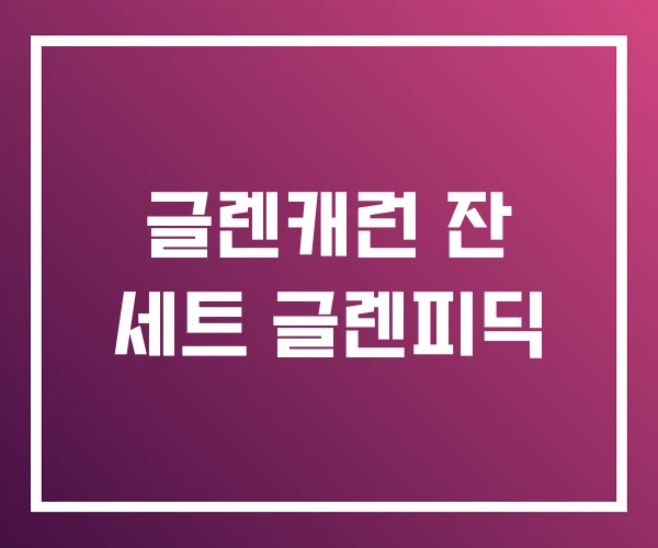 글렌캐런 잔 세트 글렌피딕