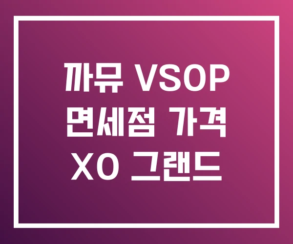까뮤 VSOP 면세점 가격 XO 그랜드