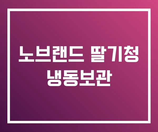 노브랜드 딸기청 냉동보관