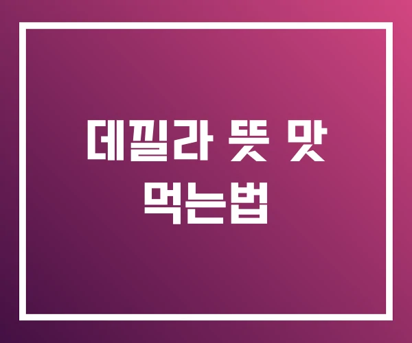 데낄라 뜻 맛 먹는법