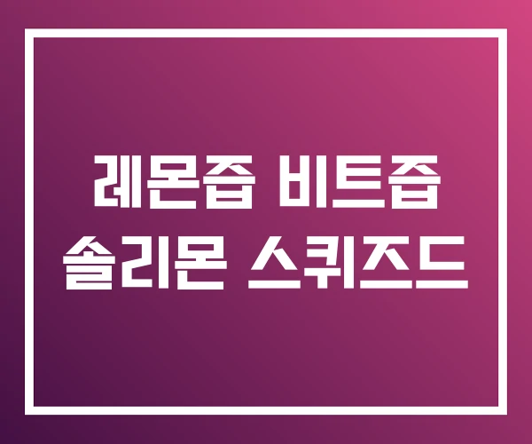 레몬즙 비트즙 솔리몬 스퀴즈드