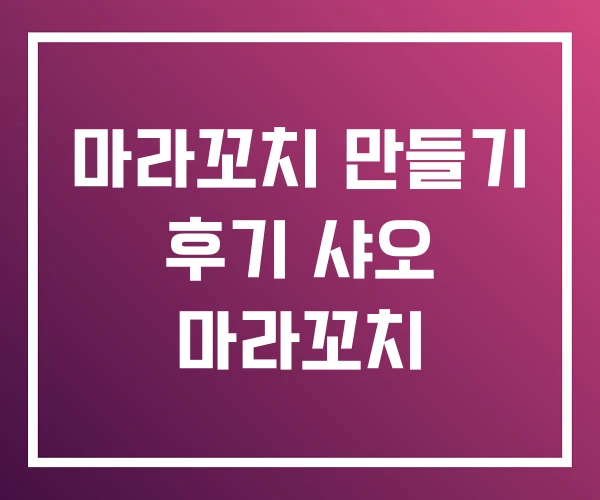 마라꼬치 만들기 후기 샤오 마라꼬치
