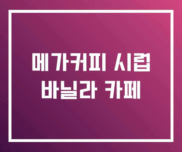 메가커피 시럽 바닐라 카페