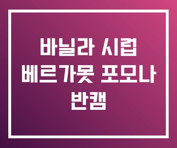 바닐라 시럽 베르가못 포모나 반캠 바닐라 시럽 베르가못 포모나 반캠