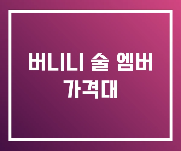 버니니 술 엠버 가격대 버니니 술 엠버 가격대