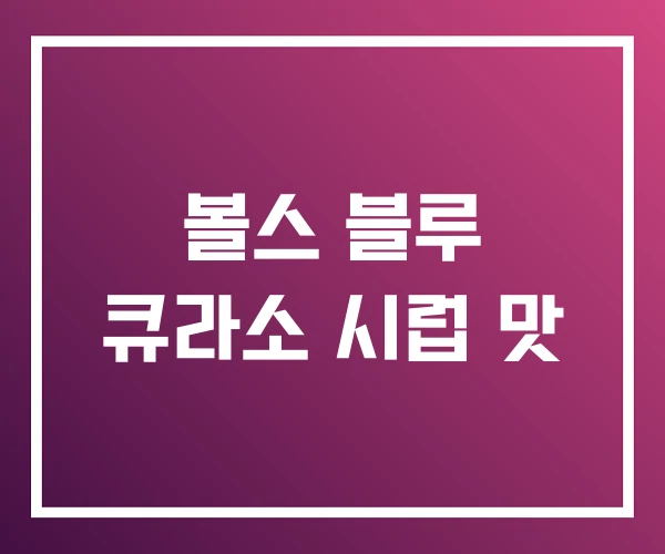 볼스 블루 큐라소 시럽 맛 볼스 블루 큐라소 시럽 맛