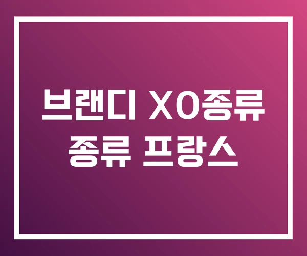 브랜디 XO종류 종류 프랑스