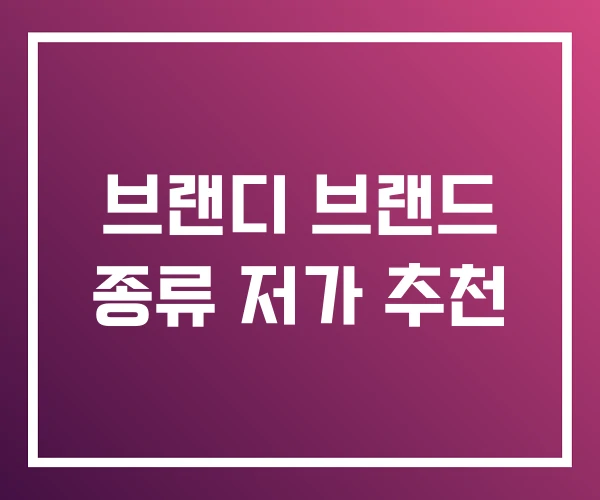 브랜디 브랜드 종류 저가 추천