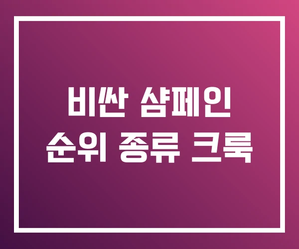 비싼 샴페인 순위 종류 크룩 비싼 샴페인 순위 종류 크룩