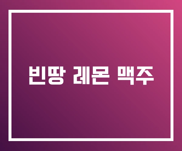 빈땅 레몬 맥주 빈땅 레몬 맥주