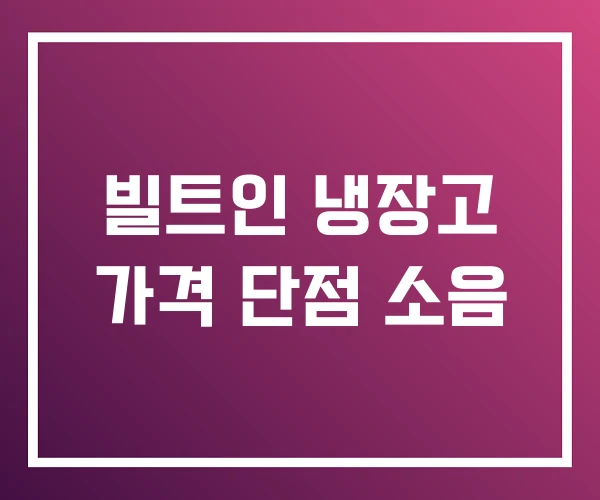 빌트인 냉장고 가격 단점 소음 빌트인 냉장고 가격 단점 소음