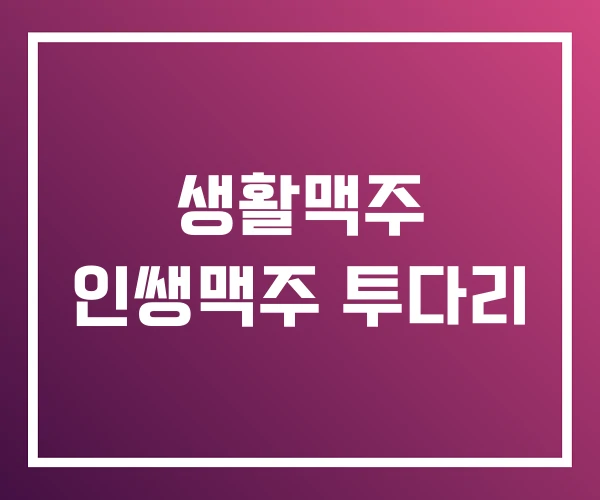 생활맥주 인쌩맥주 투다리 생활맥주 인쌩맥주 투다리