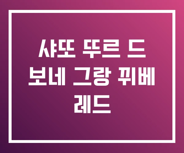 샤또 뚜르 드 보네 그랑 뀌베 레드