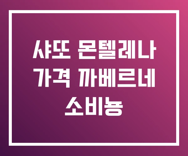 샤또 몬텔레나 가격 까베르네 소비뇽