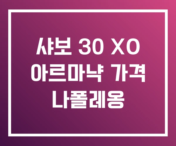 샤보 30 XO 아르마냑 가격 나폴레옹 샤보 30 XO 아르마냑 가격 나폴레옹
