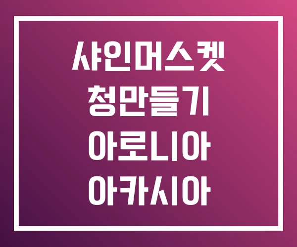 샤인머스켓 청만들기 아로니아 아카시아 샤인머스켓 청만들기 아로니아 아카시아