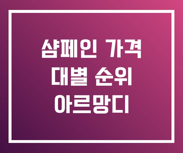 샴페인 가격 대별 순위 아르망디 샴페인 가격 대별 순위 아르망디
