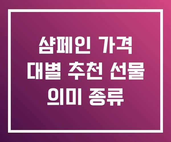 샴페인 가격 대별 추천 선물 의미 종류 샴페인 가격 대별 추천 선물 의미 종류
